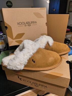 Koolaburra by UGG Chestnut Shearling-Lined Slipper Clog Sz 7